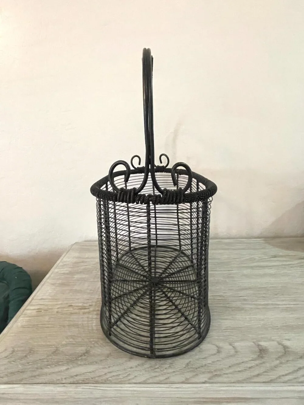 Large Wire Metal Basket Sturdy With Handle